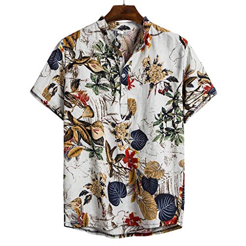 Rmoon Uomo Funky Camicie Hawaiana Manica Corta