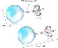 Vista 100 de Natural Stone Stud Earrings for Women 8mm Sterling Silver Genuine Gemstone Earrings Handmade Sterling Silver Crystal Stud Earrings for Women