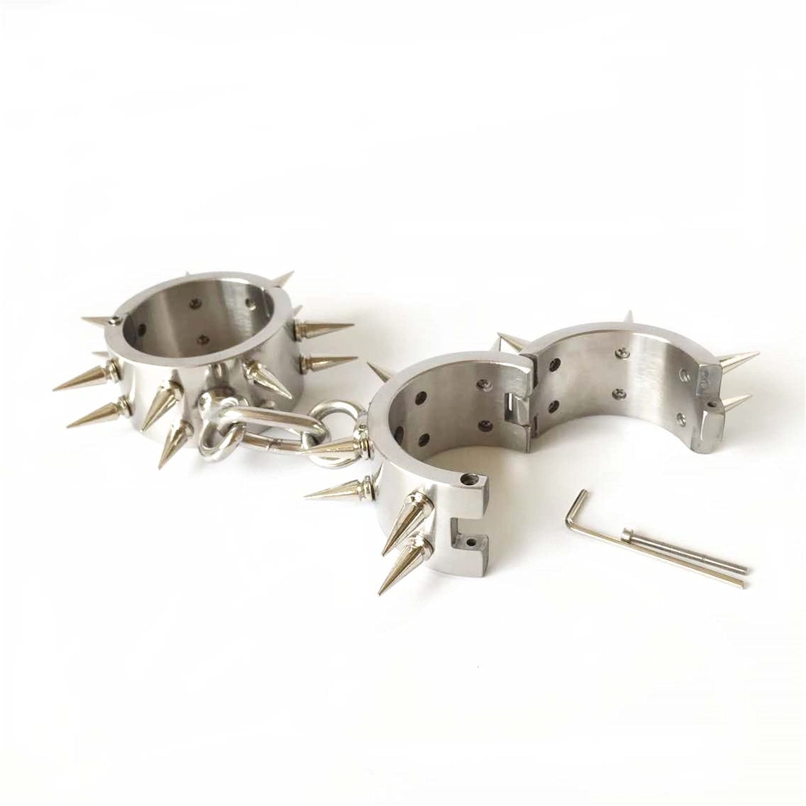 Manette in acciaio inossidabile Spiky Bondage Polsini da polso Fetish Slave Accessori erotici Manette con serratura Cosplay SM Tortura Giochi sessuali per adulti Giocattoli erotici per coppie,M