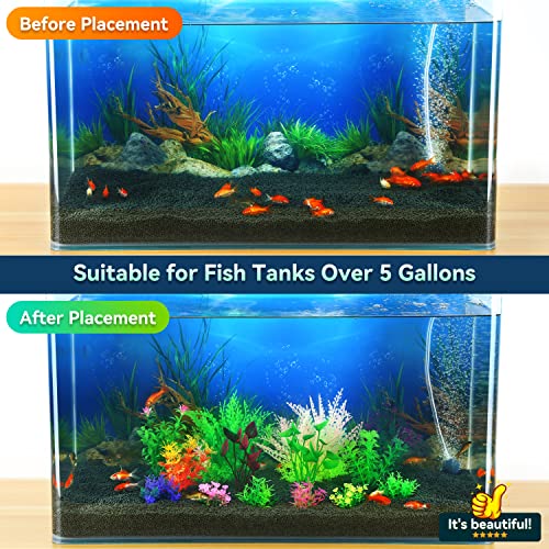 Borlech Aquarium Plants Decorations, Fish Tank Plastic Plant Decoration Set 14 Pieces #TOP5