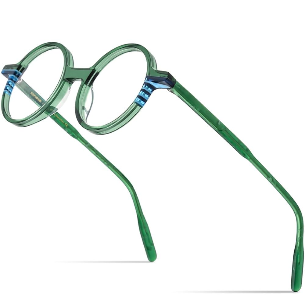 MUTYNE Occhiali da vista in acetato multicolore Montatura da uomo Occhiali da vista rotondi retrò Occhiali da vista da donna
