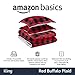 Amazon Basics 3 Piece Bedding Set, Micromink Sherpa, Ultra-Soft, Warm All Season Comforter, King, Red Buffalo Plaid