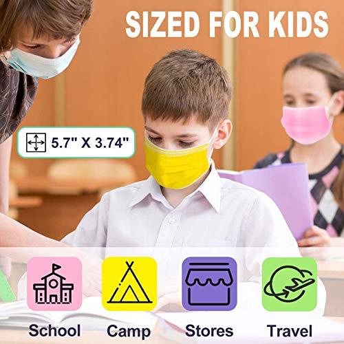 Xdx Kids Face Mask Individually Wrapped-50 Pcs Disposable Colorful Mask For Boys And Girls-Soft On Skin, 3 Ply - 5.7” X 3.74” Children's Size – For Childcare, School, Daily Use #TOP1