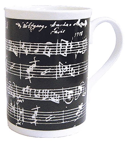 Le Manuscrit Music Gifts Company Noir Mug en Porcelaine Anglaise