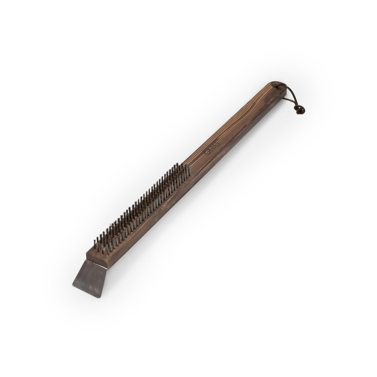 Gino D'Acampo Premium Pizza Stone Wire Brush with Integrated Scraper - Comprehensive Cleaning Solution for Removing Baked-on Residue, Char, and Debris from Pizza Stones, Grills, and Ovens