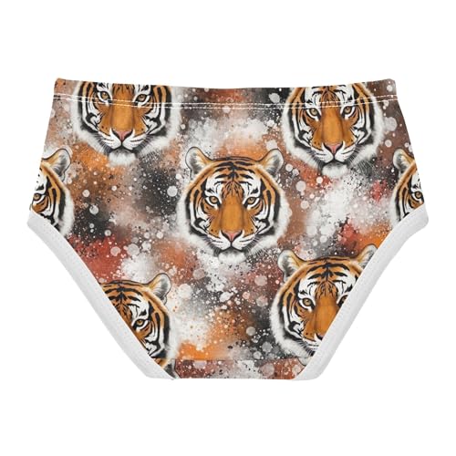 Cotton Toddler Girls Underwear Watercolor Tigers Winter Snow Little Girl Panties Print Briefs Girls Undies 2t2