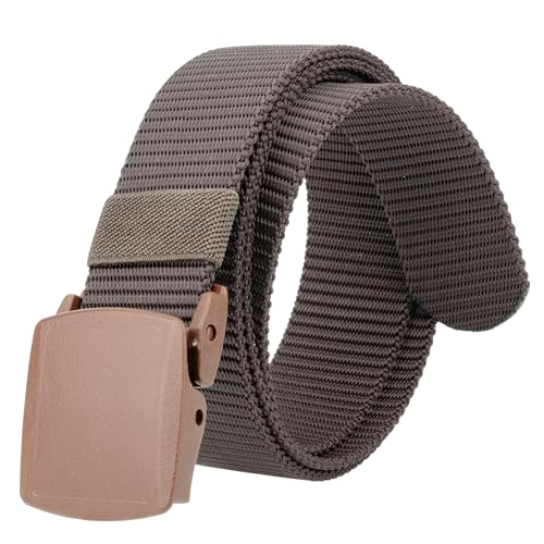 Image of Gelante Tactical Nylon Belts for Men, Work Belt Adjustable Slide Plastic Buckle Web Canvas Belt for Outdoor, Airport friendly