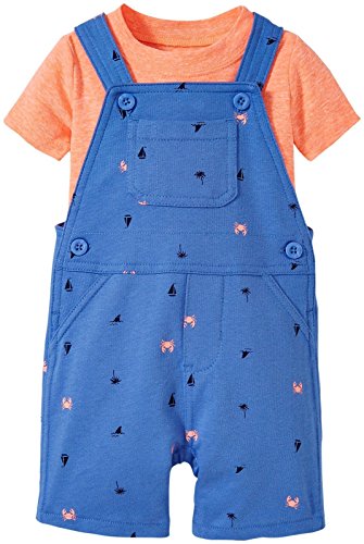Carter's 2 Piece Shortall Set, Neon Orange, 6 Months