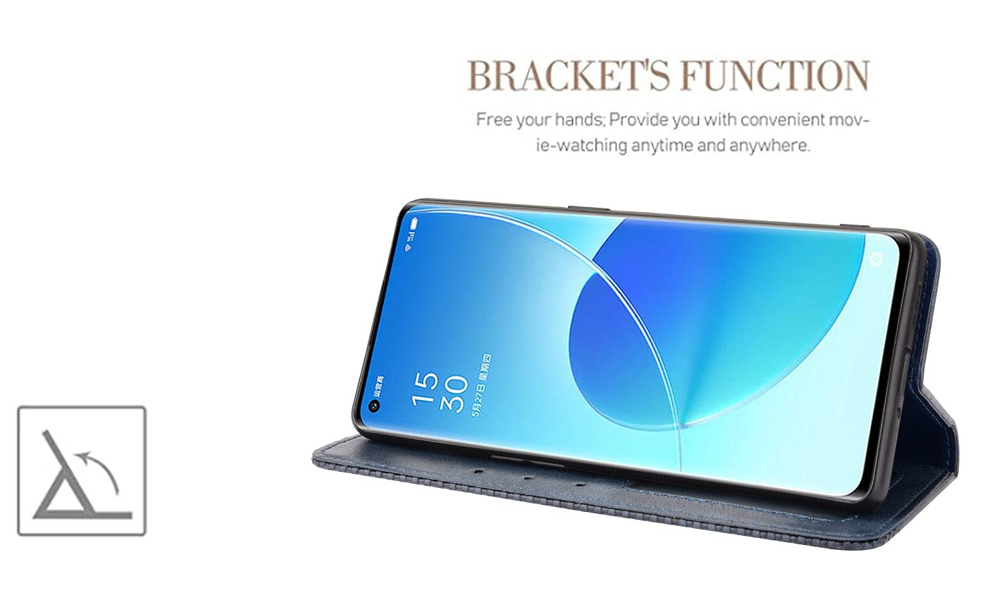 GOKEN Cover per Oppo Reno 6 PRO 5G (Oppo Reno6 PRO 5G), Custodia Folio in Pelle
