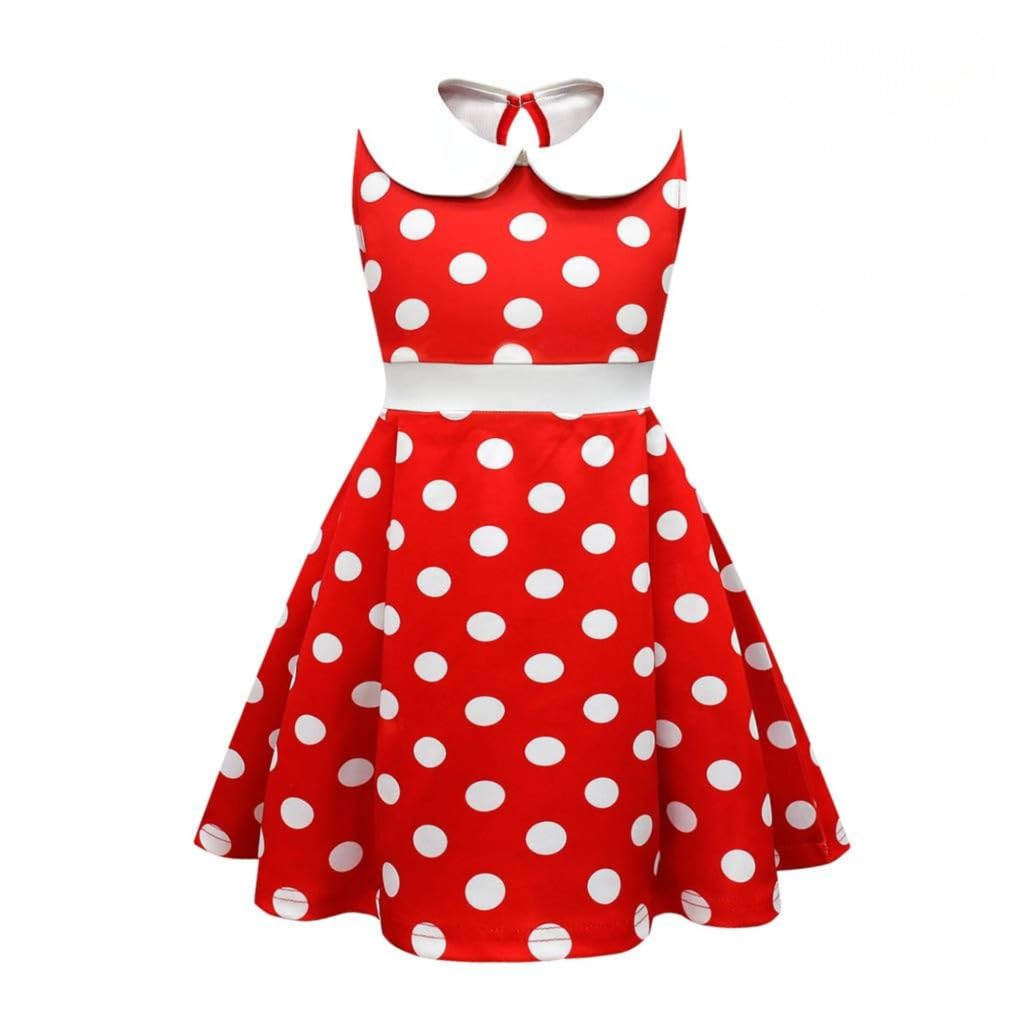 Lito Angels Polka Dot Fancy Dress Up Baby Girls Age 18-24 Months, B - Red
