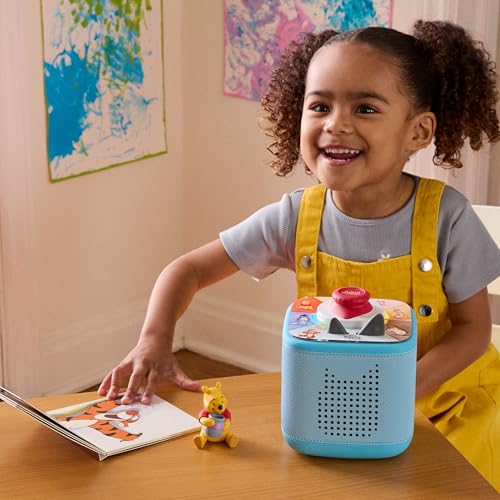 Image of Toniebox 2 Audio Player Bundle for Kids 3+ with Winnie The Pooh, Tigger, Eeyore Figurines and Tonieplay Game & Controller - Sky Blue