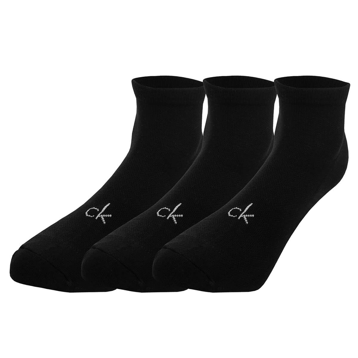 Calvin Klein Men's Black Golf 1/4 (3 Pairs) Socks - Uk 7-11