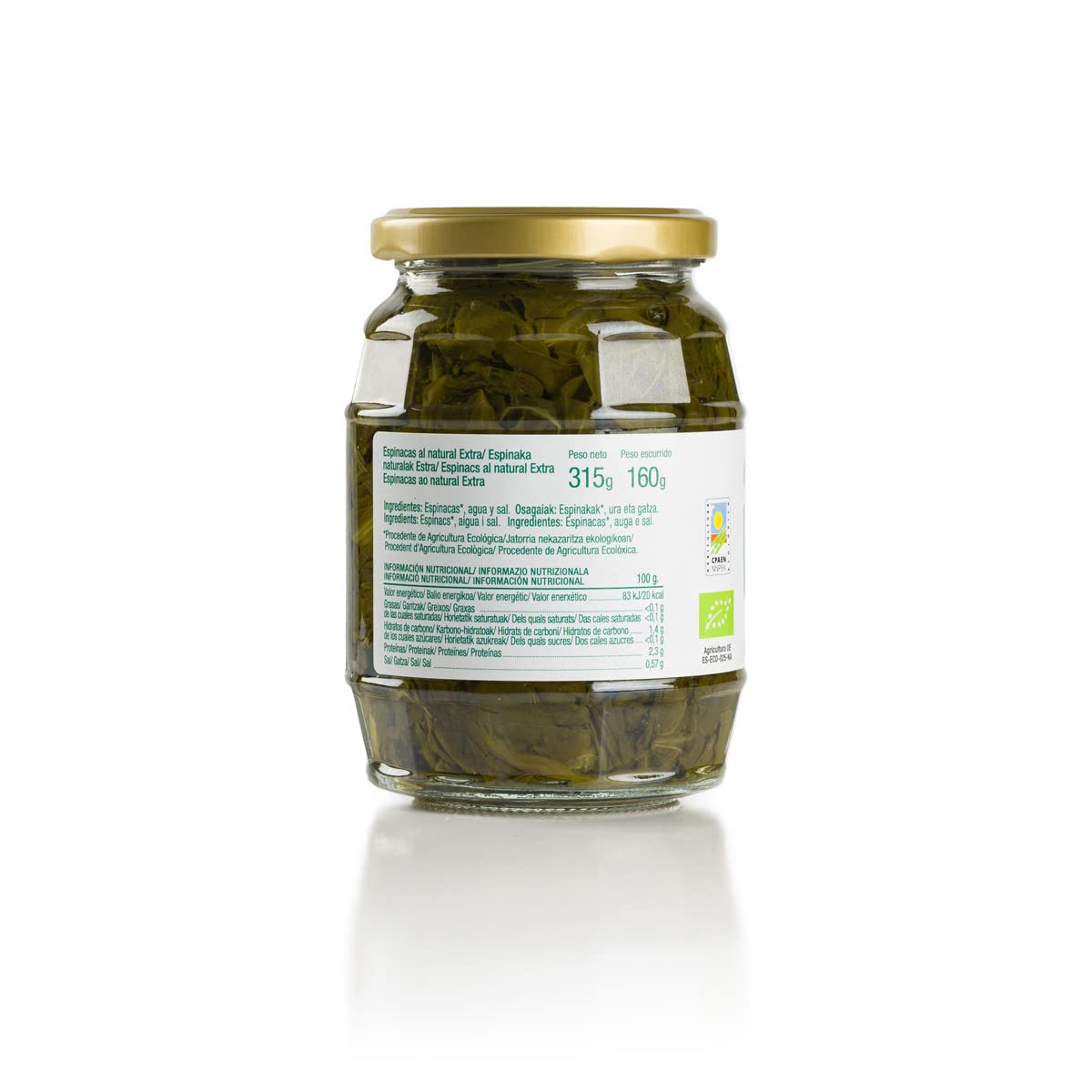 Ekolo Espinacas Bio, 6 Tarros, 315g 1890g