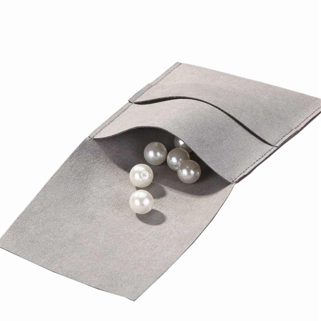 Sacs cadeaux 8x8 cm 9.5x9.5 cm colliers Bracelets sacs d'emballage enveloppes de bijoux sacs de rangement de poche (Beige 9.5 * 9.5 cm)