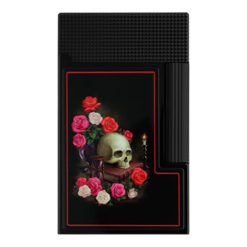 S T Dupont Ligne 2 Perfect Cling Memento Mori Black Lighter C16394