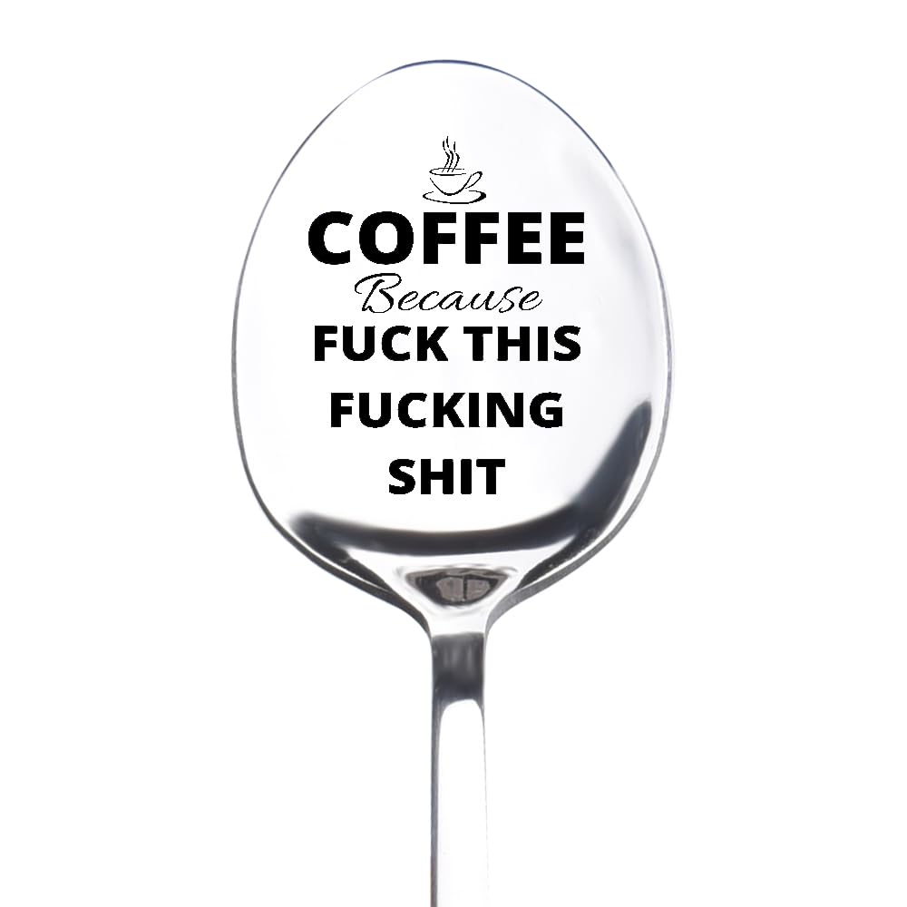 Funny Coffee Spoon Gift for Friend Besties Chrsitmas Gifts for Women Men Cofee Lover Gifts for Husband Wife Birthday Gift for Girlfriend Boyfriend Gifts for Bf Gf Spoons