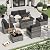 Aoxun 7 Pieces Patio Furniture Set with 44” Fire Pit Table Wicker Rattan Outdoor Sectional Conversation Set with Coffee Table and 4” Thickened Cushions, Gray/Black(Waterproof Cover Included)