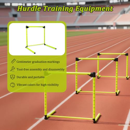 ​3PCS Height Adjustable Hurdles Training Equipment, Hurdles Track and Field for Agility & Speed Training, Detachable Track Hurdles with Carry Bag for Soccer Football Basketball, Tool-Free Setup by Generic - Image 5