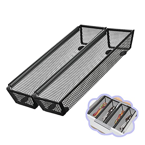 Fodofodo 2PCS Drawer Organizer for Kitchen,Utensil Mesh Drawer Organizer with