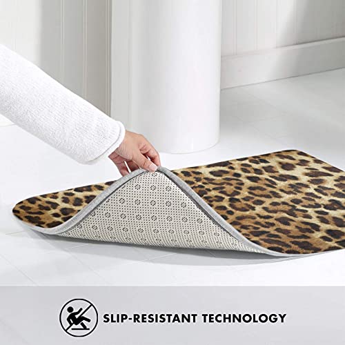 Leopard Cheetah Print Bathroom Rugs Soft Bath Mat Non Slip Absorbent Indoor Floor Rug Kitchen Mats For Home Bedroom Decor, 31.5X19.5 Inches #TOP3