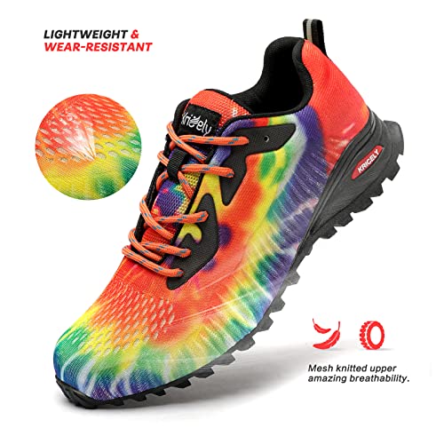 Kricely Men's Trail Running Shoes Fashion Hiking Sneakers For Men Rainbow Colors Tennis Cross Training Shoe Mens Casual Outdoor Walking Footwear Size 11.5 #TOP3