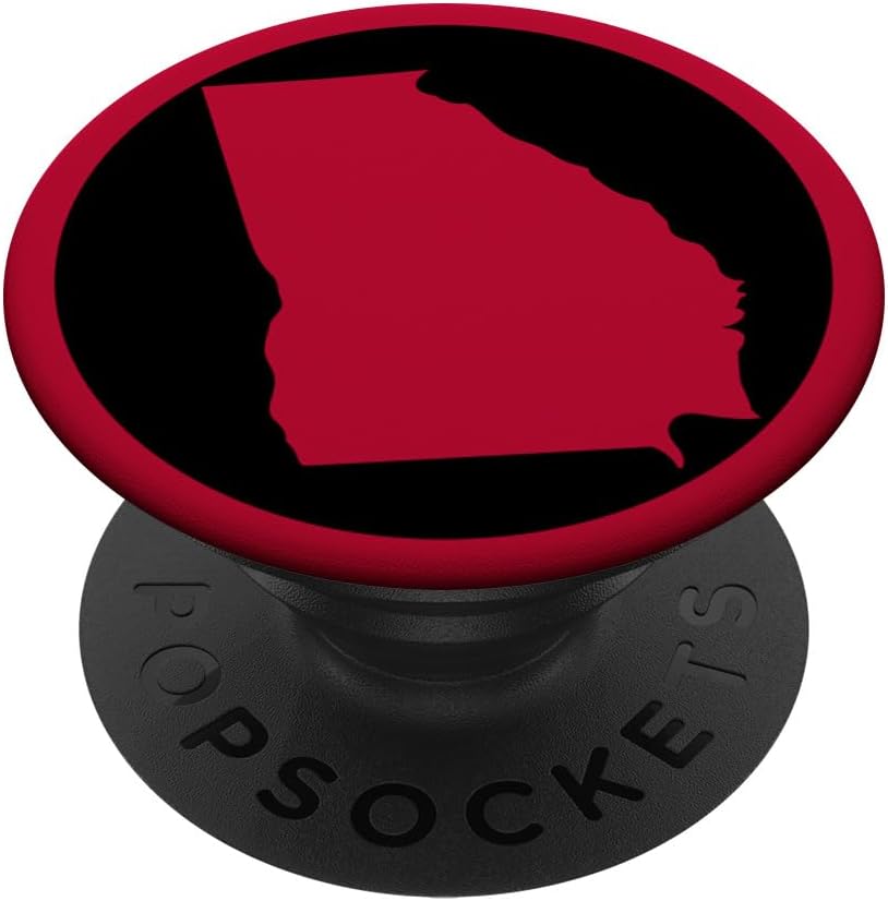 Cute Unique Red & Black State of Georgia PACJ1262 PopSockets PopGrip: Swappable Grip for Phones & Tablets PopSockets PopWallet for MagSafe