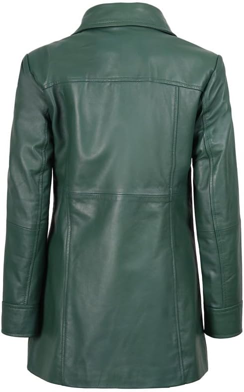 Blingsoul Womens Leather Jacket - Vintage Style Long Leather Jacket Women - Image 5