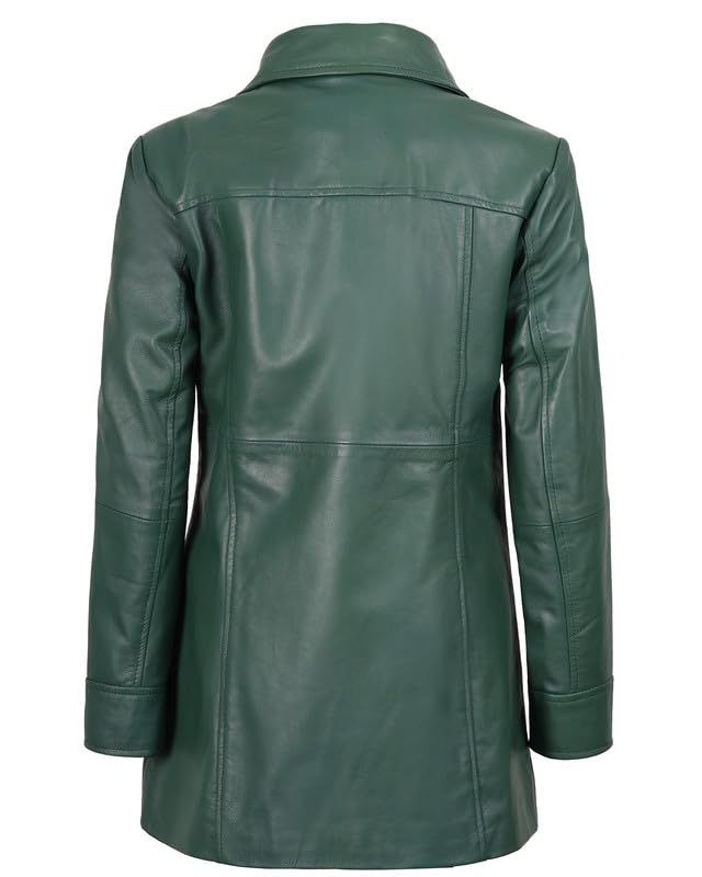 Image of Blingsoul Women's Lambskin Leather Car Coat - Vintage Real Long Leather Jacket for Women