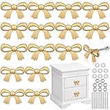 MorningRo 16 Pcs Bow Drawer Knobs Matel Bow Dresser Knobs Vintage Handles for Dresser Handles for Home Bedroom Kitchen Cabinets Hardware Cupboard (1.6 x 1 Inch)