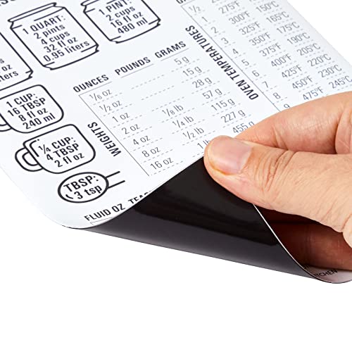 Talented Kitchen Measurement Metric Conversion Chart Magnet For Cooking, Refrigerator Magnetic White Vinyl With Weight, Liquid, Temperature For Fridge (5 X 7 In) #TOP3