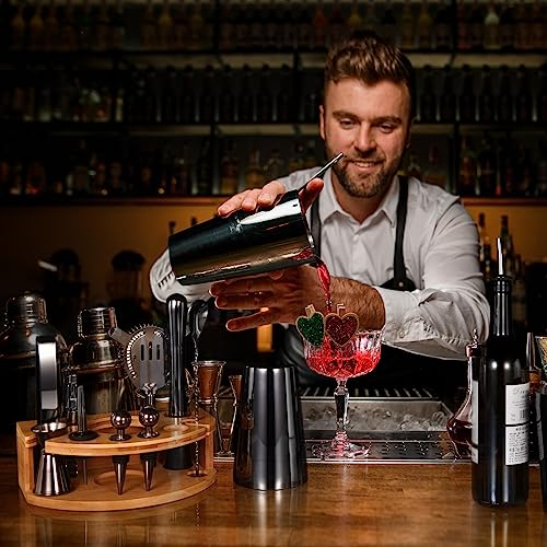 Esmula Kit de Barman com Suporte Elegante, Conjunto de Coqueteleira Boston de 12 Peças de 20 Oz/25 O