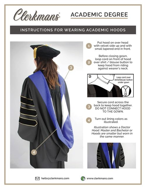 CLERKMANS Unisex Graduation Hood for Bachelors & Masters Degree -University Academic Hood by CLERKMANS - Used condition - Image 5