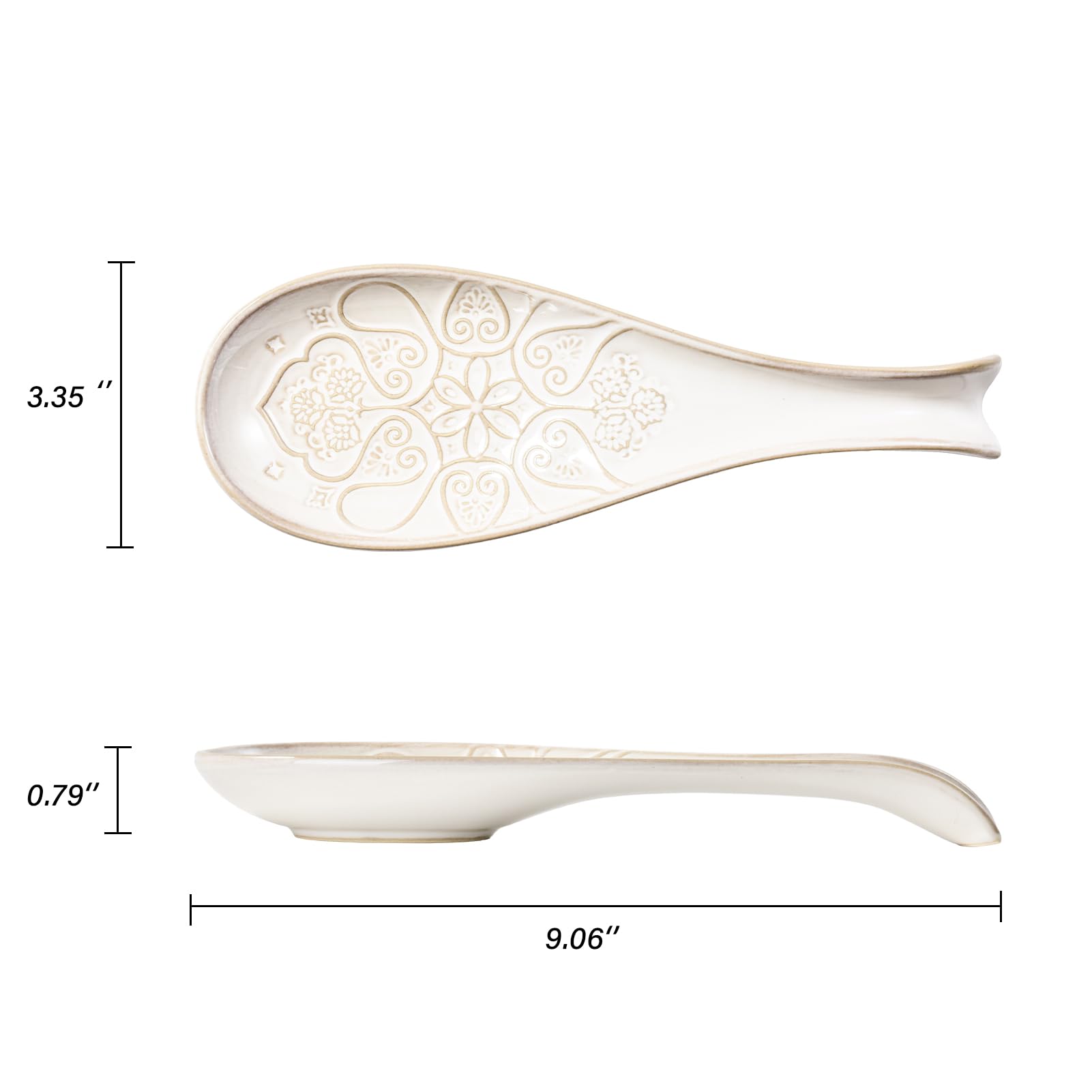 Poggiamestolo In Ceramica Bianco 14 Cm – Porta Utensili Da Cucina, Lavabile In Lavastoviglie, Resiste Al Calore