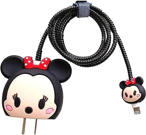 Image of Cartoon 3D Design Protective Case Compatible with Apple 18W - 20W USB-C Power Adapter Charger, Protective Cover for iPhone 18W & 20W Power Adapter Charger with Wire Saver. (Minnie-Mouce)
