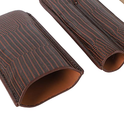 Estojo Para Charutos Em Couro PU Marrom Com 2 Dedos Para Transporte De Charutos Porta-charutos Portá