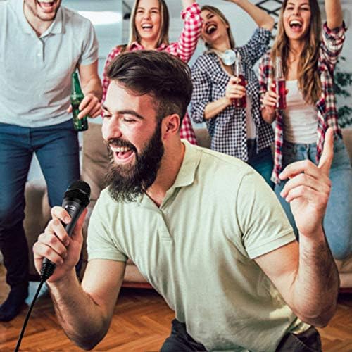 Moukey Dynamic Microphone, Home Karaoke Microphone with 13 ft XLR Cable, Cardioid Metal Handheld Wired Mic for Singing/Speech/Stage/Party, Compatible Speaker/Amp/Mixer/Karaoke Machine, Grey