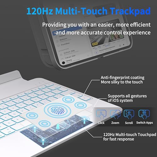 Otuoor Keyboard Case for iPad 10th Gen (10.9" 2022), Magnetic Detachable Wireless Keyboard for iPad 11th (A16, 2025), 7 Color Backlight, Multi-Touch Trackpad(White) by Otuoor - Used condition - Image 6