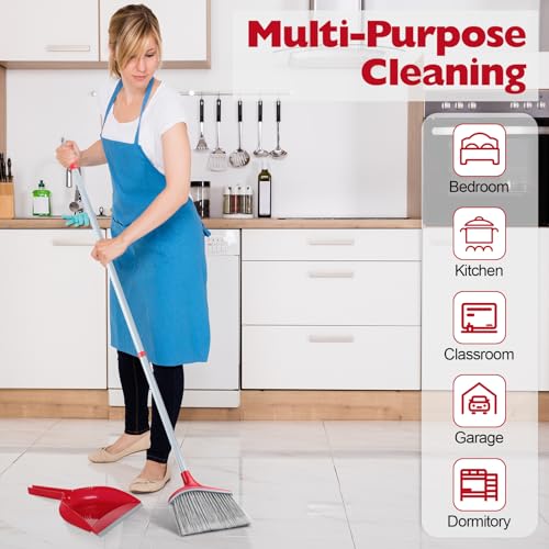 6-teiliges Besen- und Kehrschaufel-Set, 137 cm, Innenbesen mit Kehrschaufel, Kombi-Set für Zuhause, Winkelbesen und Kehrschaufel, Küchenbesen für Bodenreinigung – Bild 7