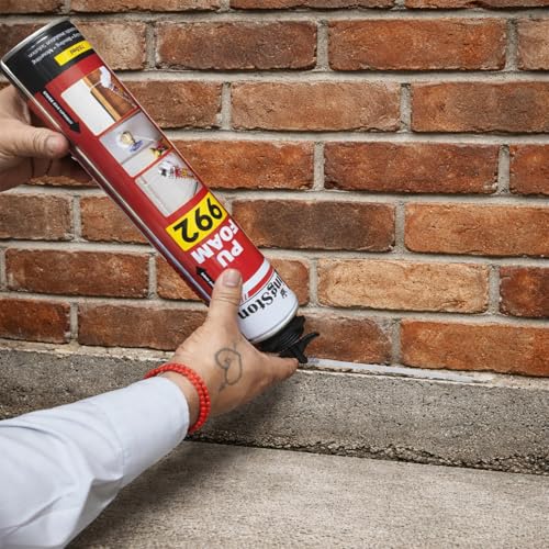 Image of KingSton DIY PU Foam Sealant Spray White 750ml x 2 Pcs- Multipurpose Wall Gap Filling, Crack & Hole Repair, Insulation, Sealing Expandable Waterproof Foam Spray for Doors, Windows, PVC Pipe & AC Ducts