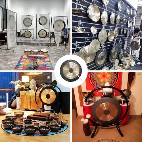 Chau Gong tradizionale cinese con supporto in legno, Feng Shui Tam Tam Gong per batteria, meditazione e grandi esibizioni, perfetto per l'arredamento della casa e gli appassionati di musica