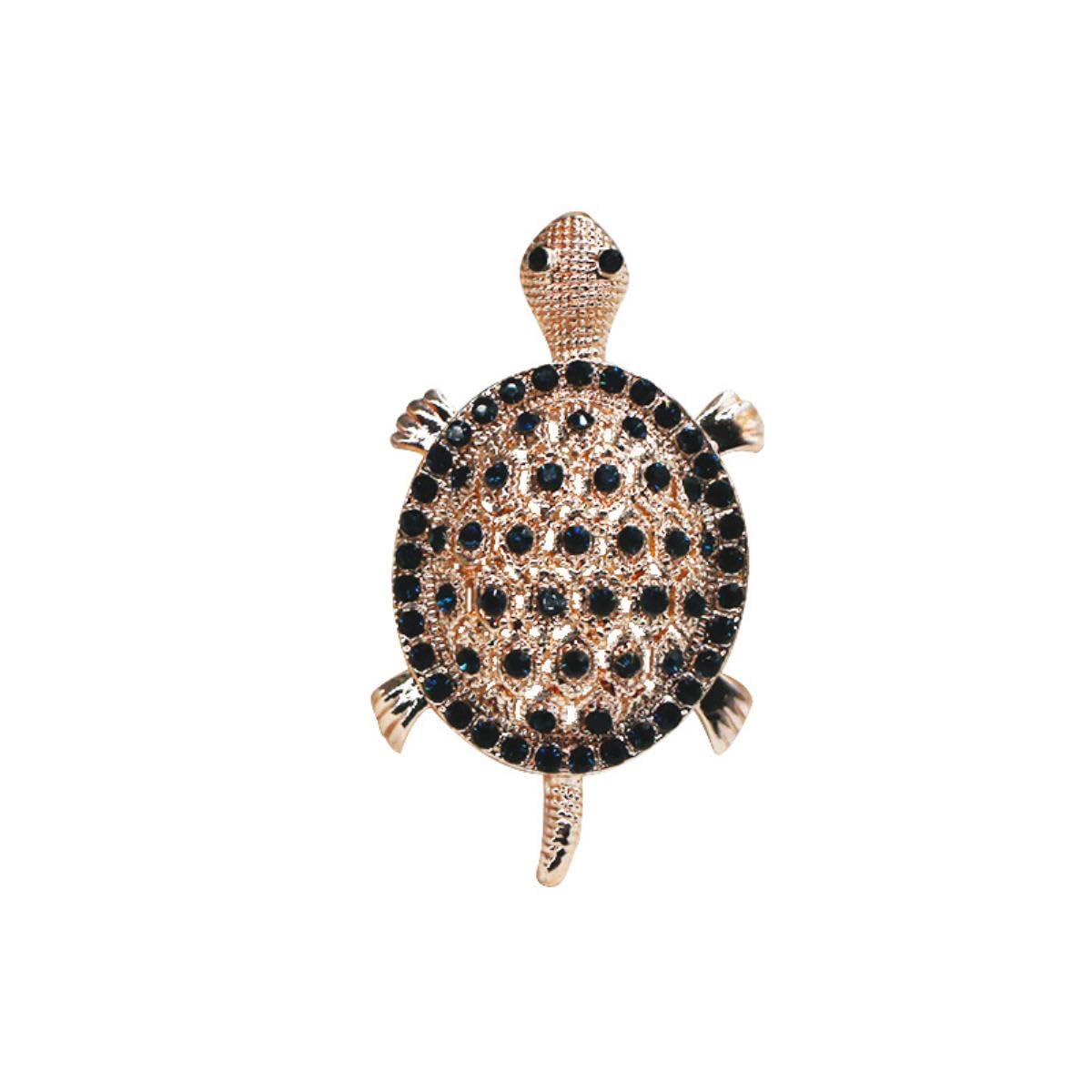 Yahoya Gold Creative New Rhinestone Turtle Brooch Pin Cute Kawaii Vintage Tortoise Brooches Kids Gift Animal Hijab Pins Bags Accessories