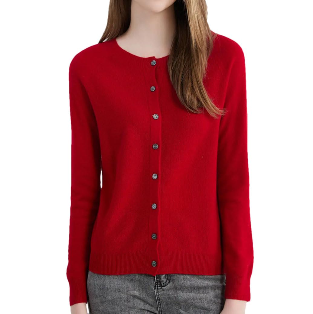 Dninmim Cardigan da donna in lana lavorato a maglia a maniche lunghe maglione cappotto Y2k Street Top