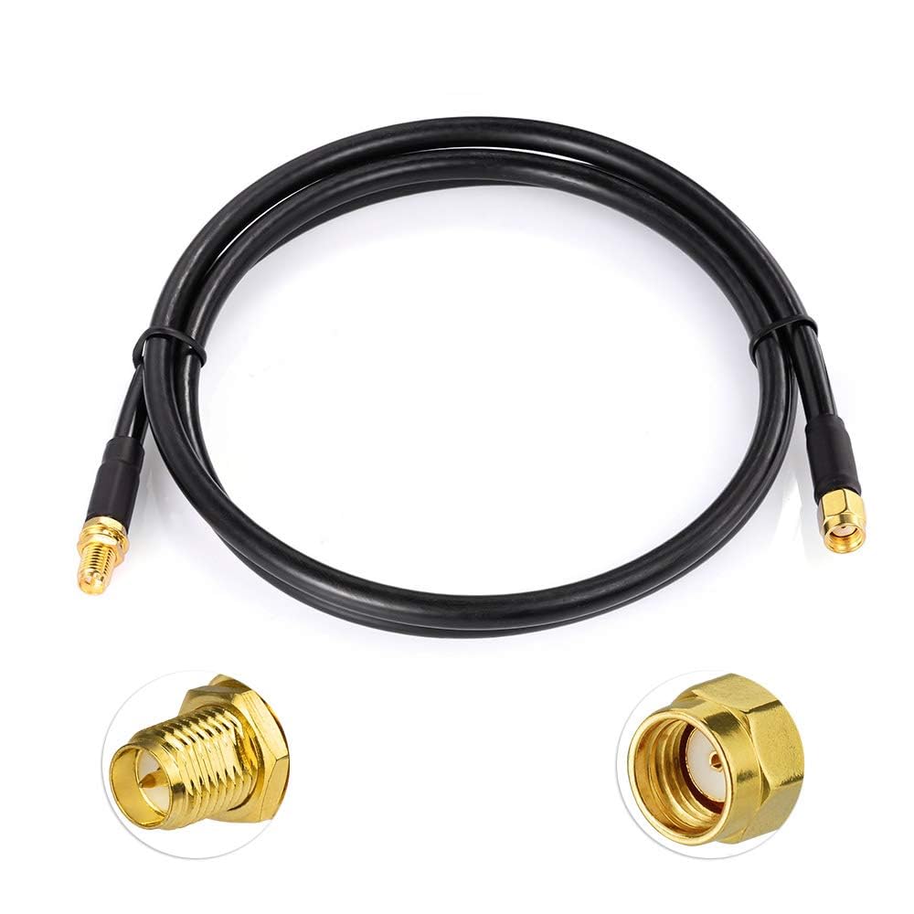 Bingfu Cavo RP-SMA Prolunga Antenna WiFi 1m Cavo ALSR240 Bassa Perdita RP-SMA Maschio a Femmina per Scheda di Rete Wireless Mini PCI Express PCIE Telecamera Gateway Router WiFi, Confezione da 2