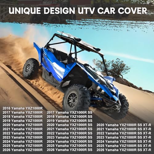Image of Waterproof UTV Cover Compatible with Yamaha YXZ 1000R | 6 Layers Outdoor Cover with Cotton Liner, Air Vents, Door Zipper and Windproof Buckles for Rain Snow Dust Protection