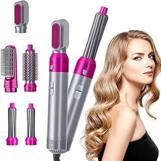 Hair Dryer Brush 5 in 1 Curler Hot Air Wrap Comb Brush Blow Air Brush Styler Negative Ion Straightener Volumizer Detachable Dryer (5PCS)