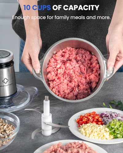 Image of LINKChef Food Processor, 10 Cup Electric Food Chopper, 600W Meat Grinder