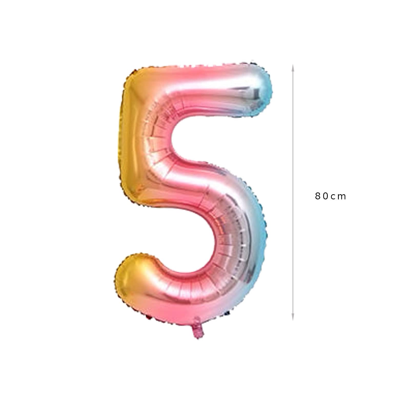 Amazon | 虹色 誕生日 数字 バルーン レインボー ナンバー バルーン 5