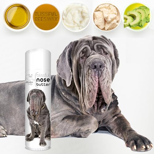 Image of The Blissful Dog Neapolitan Mastiff Nose Butter for Dry, Cracked Skin, Lick-Safe Dog Nose Balm with Moisturizing Shea Butter, Almond, Olive, and Essential Oils, Pet Supplies, Uncented, 0.50 oz.