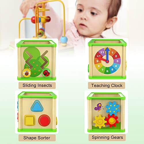 Top Bright Montessori Toys For 1 Year Old Boy Girl, Wooden Activity Cube Toys For 1 Year Old Girl Gift, Educational One Year Old Toys Learning Baby Toys For 12 Months #TOP2