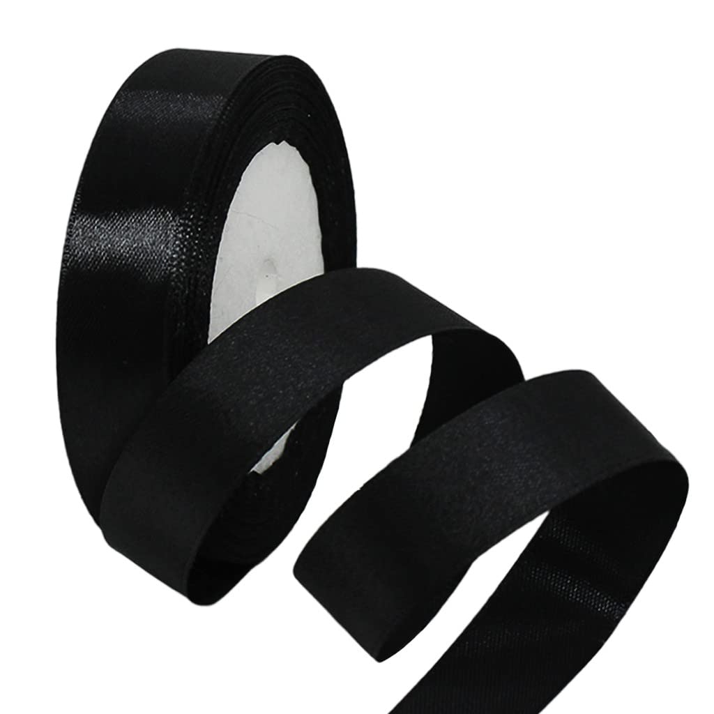10mm Black Ribbon for Gift Wrapping,22m Fabric Thick Satin Ribbon Black Bow for Gift Wrapping,Ribbons for Balloons,Crafting,Hair,Bouquets,Wedding, Car,Presents,Cake,Christmas Party Decorations — view 141